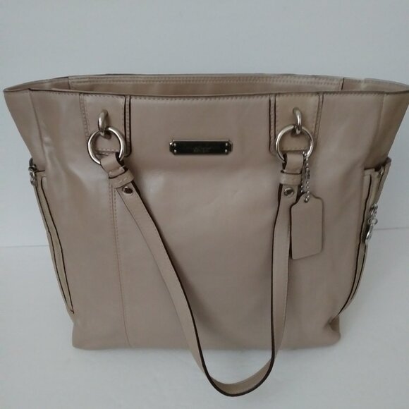 Coach Beige Double Handle Tote Bag - Picture 1 of 12